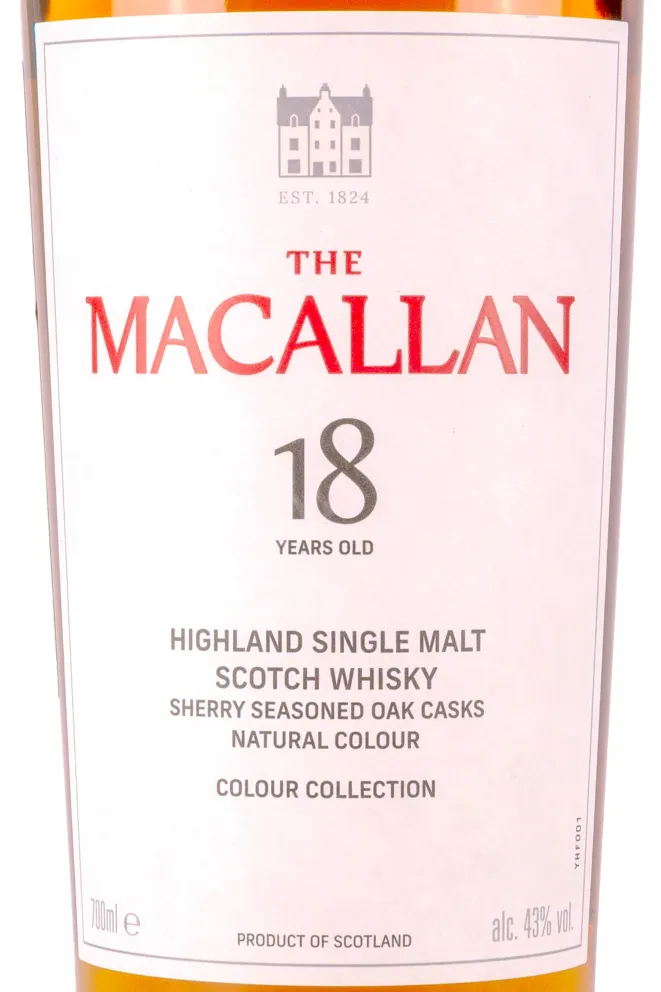 Этикетка Macallan Colour Collection 18 years old gift box 0.7 л
