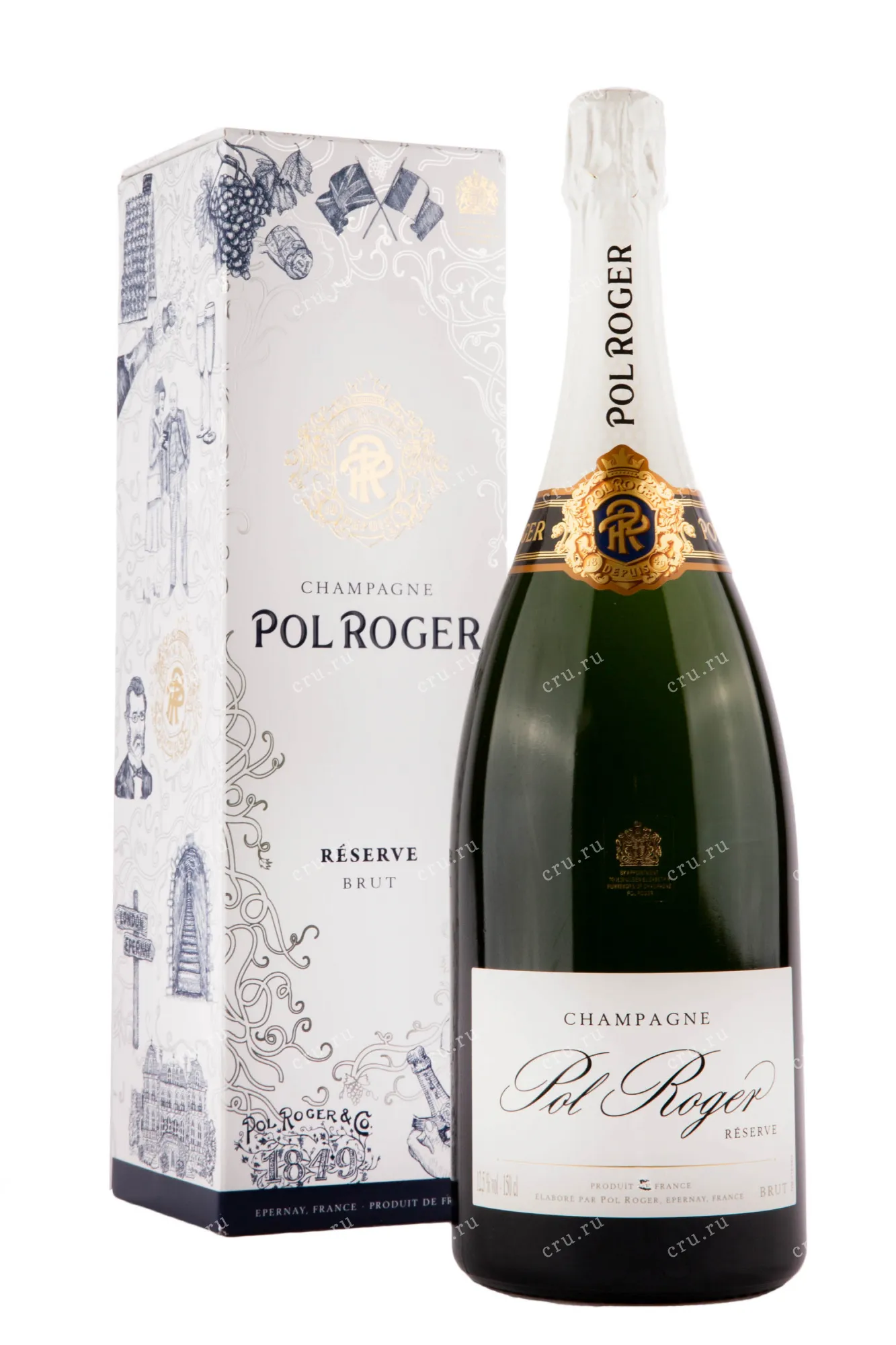 Фото — Шампанское Pol Roger Brut Reserve gift box  1.5 л