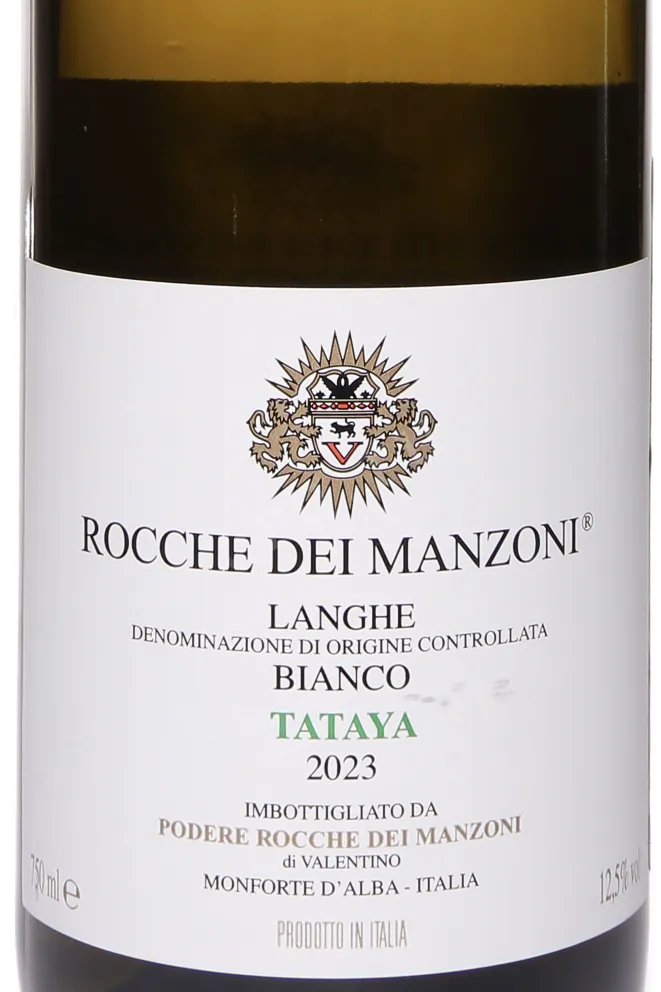 Этикетка Rocche Dei Manzoni Langhe Bianco Tataya DOC 2023 0.75 л