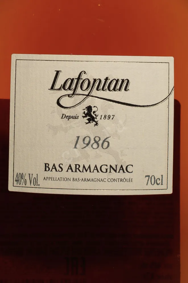Этикетка Lafontan 1986 0.7 л