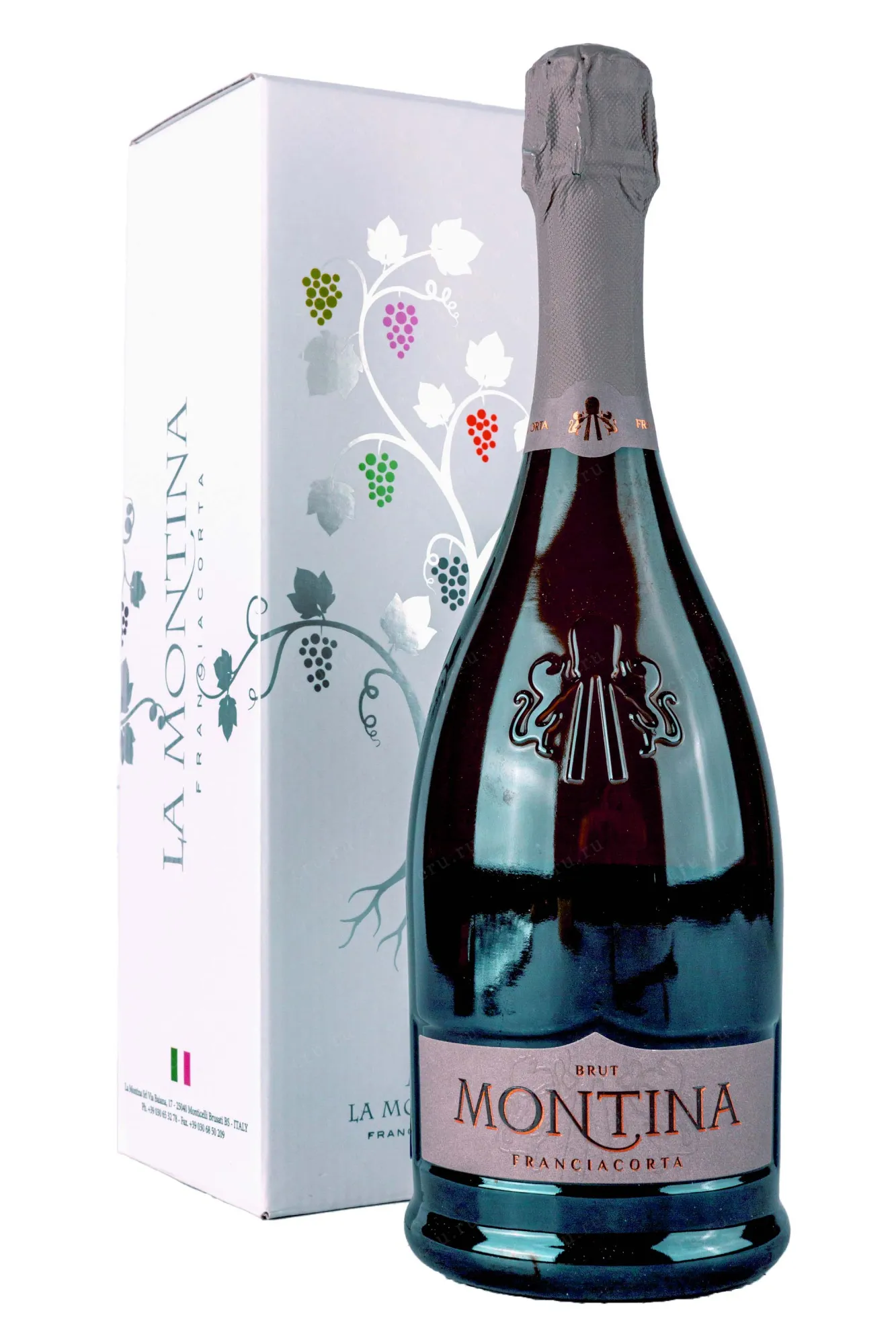 Фото — Игристое вино Montina Franciacorta Brut in gift box 2023 0.75 л