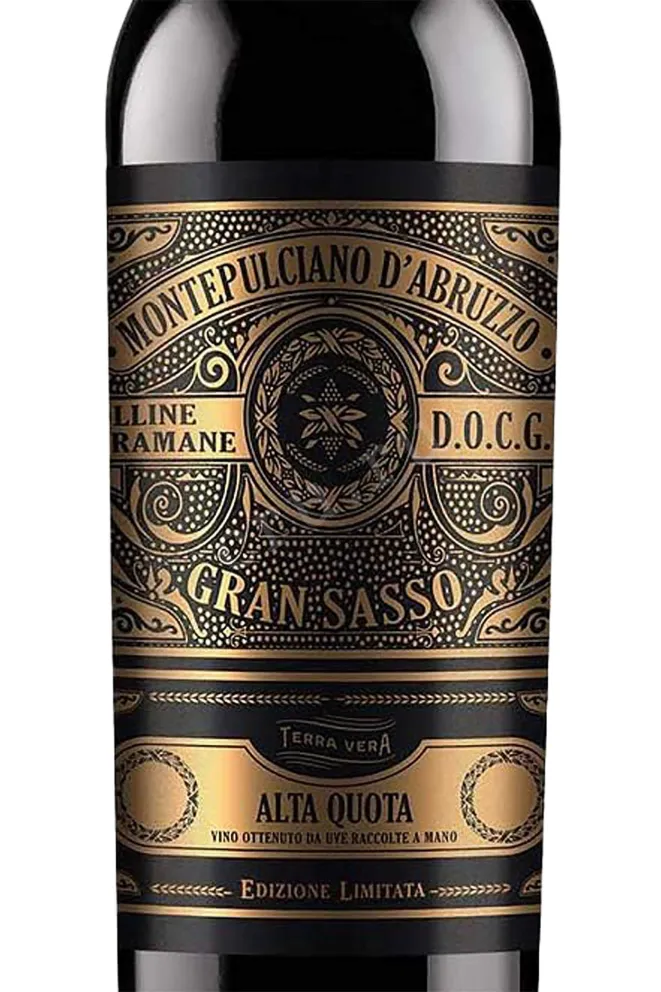 Этикетка Gran Sasso Montepulciano d’Abruzzo Colline Teramane Alta Quota 0.75 л