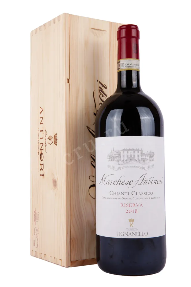 Вино Marchese Antinori Chianti Classico DOCG Riserva wooden box 2018 1.5 л