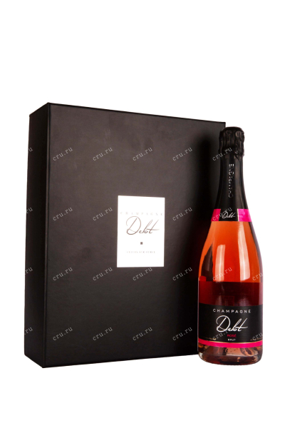 Шампанское Champagne Delot Brut Rose in gift box + 2 glasses  0.75 л