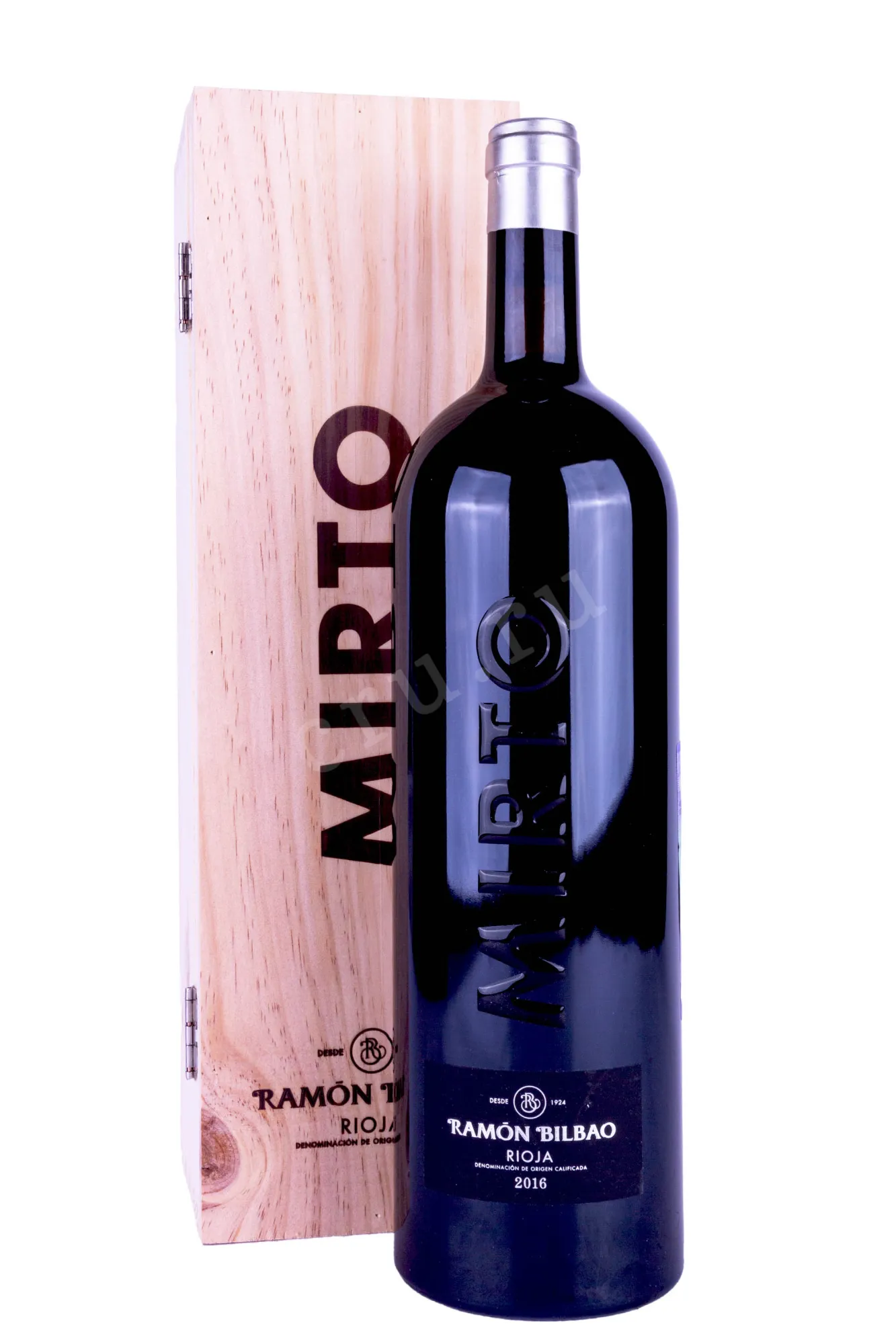 Фото — Вино Ramon Bilbao Mirto in wooden box 2016 1.5 л