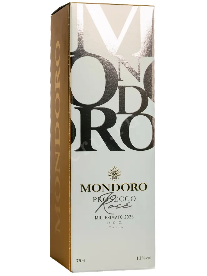 Подарочная коробка Mondoro Prosecco Rose in gift box 2023 0.75 л