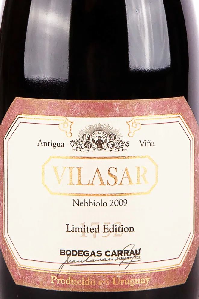 Этикетка Bodegas Carrau Vilasar Nebbiolo Limited Edition 2009 0.75 л