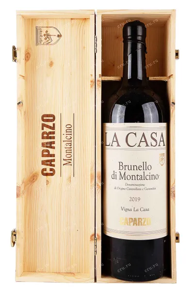 Вино Caparzo La Casa Brunello di Montalcino in wooden box 2019 3 л