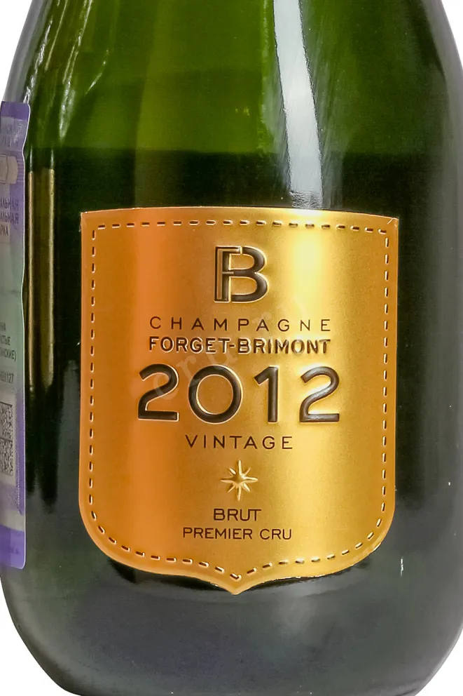 Этикетка Champagne Forget-Brimont Vintage Premier Cru Collection 2012 0.75 л