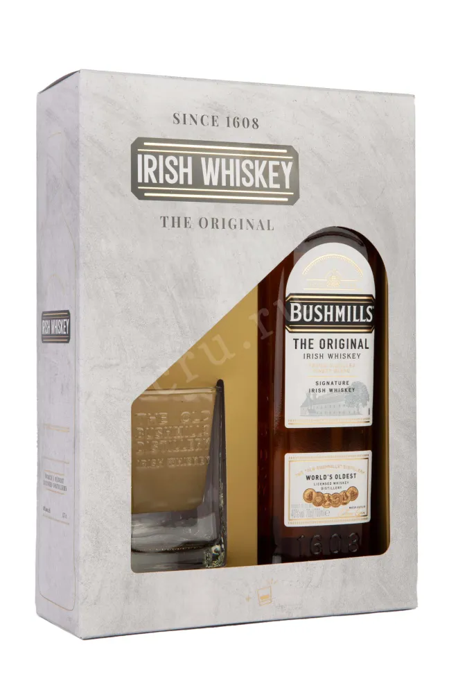 Набор с бокалами Bushmills Original in gift box + 1 glass 0.7 л