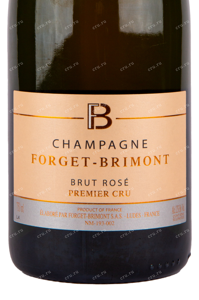 Этикетка игристого вина Forget-Brimont Brut Rose Premier Cru 0.75 л