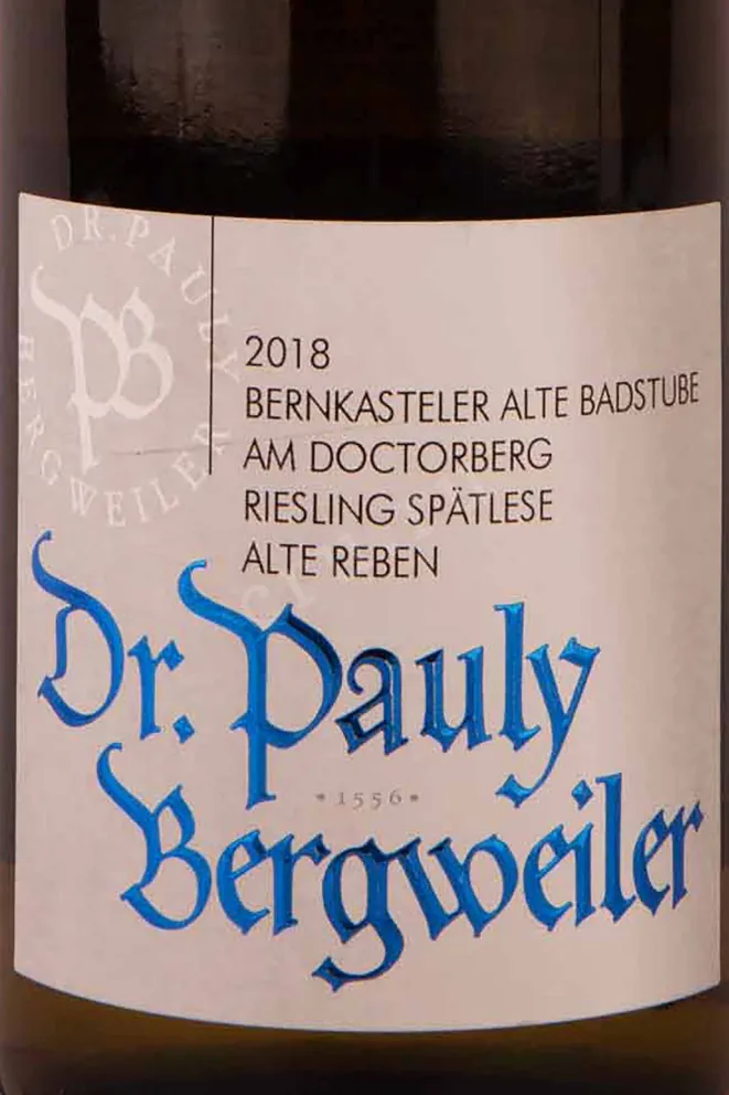 Этикетка Dr. Pauly Bergweiler Bernkasteler Alte Badstube am Doctorberd 2018 0.75 л