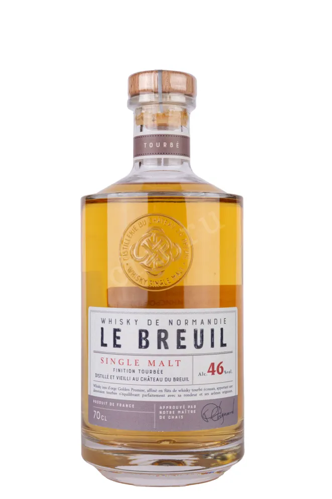 Бутылка Le Breuil Single Malt Finiton Tourbee gift box 0.7 л