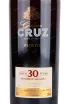 Этикетка Cruz 30 years 1992 0.75 л