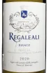 Этикетка Regaleali Bianco 2020 0.75 л
