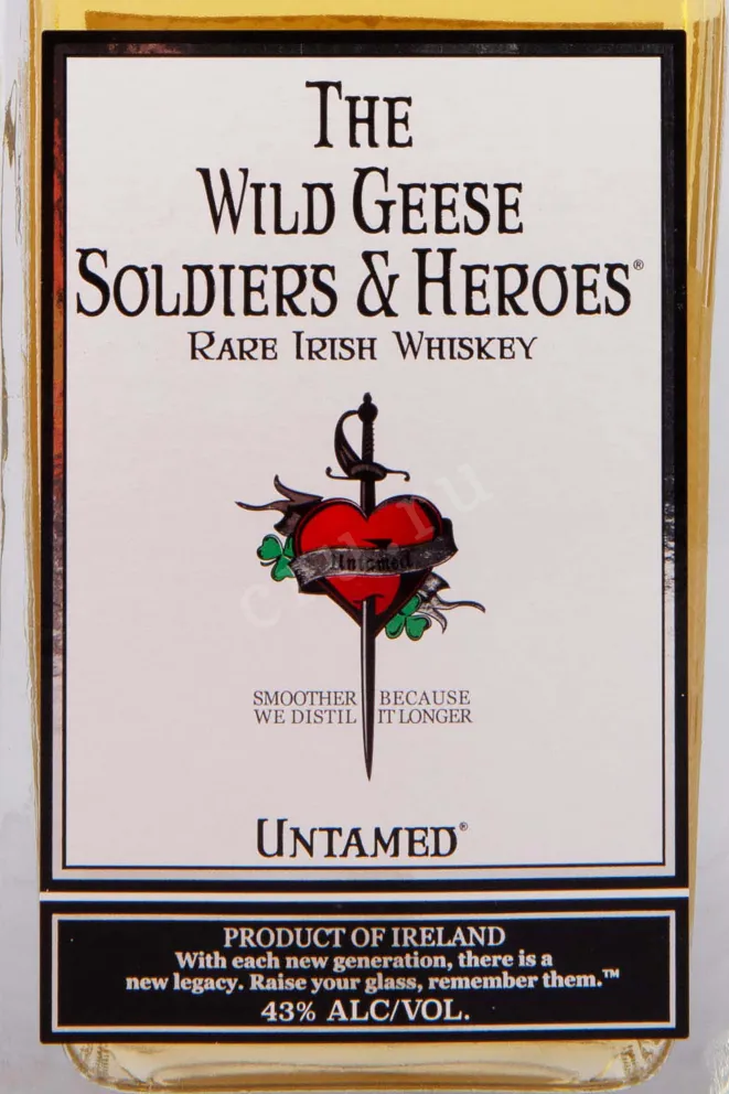 Этикетка The Wild Geese Irish Soldiers & Heroes Rare Irish gift box 0.7 л