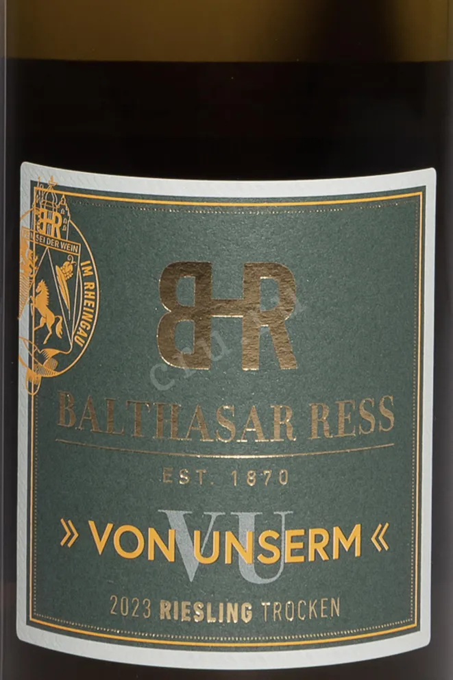 Этикетка Balthasar Ress Von Unserm Riesling 2023 0.75 л