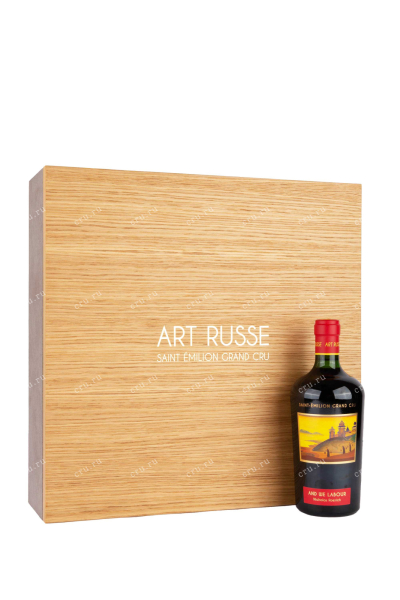 Вино Chateau La Grace Dieu des Prieurs Art Russe Saint-Emilion Grand Cru gift set 6* in wooden box 2014 0.75 л