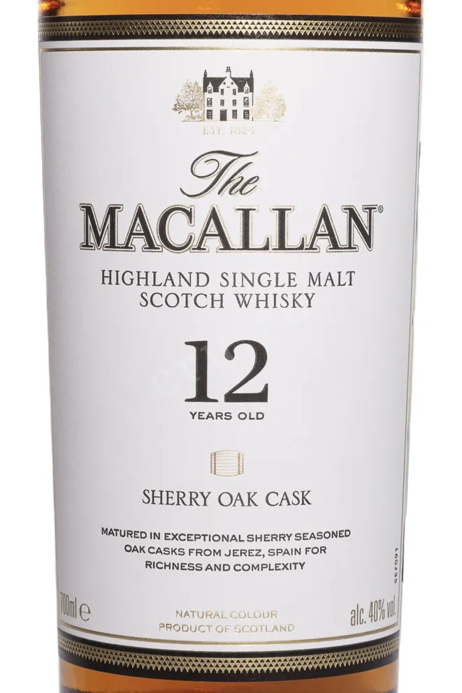 Этикетка Macallan 12 years Sherry Cask 0.7 л