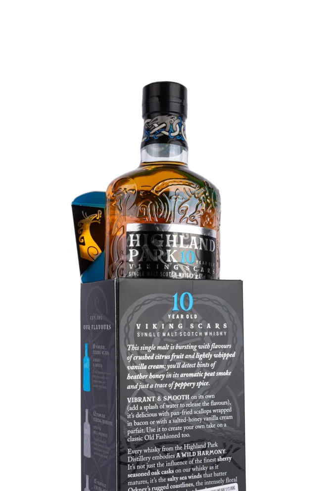 В подарочной коробке Highland Park 10 years old Viking Scars 0.7 л