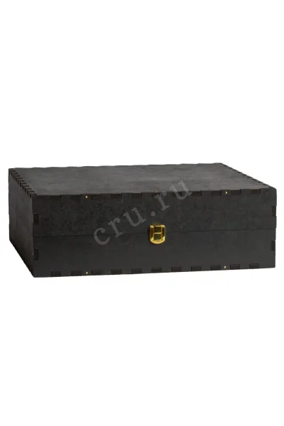Gift Black Wooden Box For Three Bordeaux Bottles