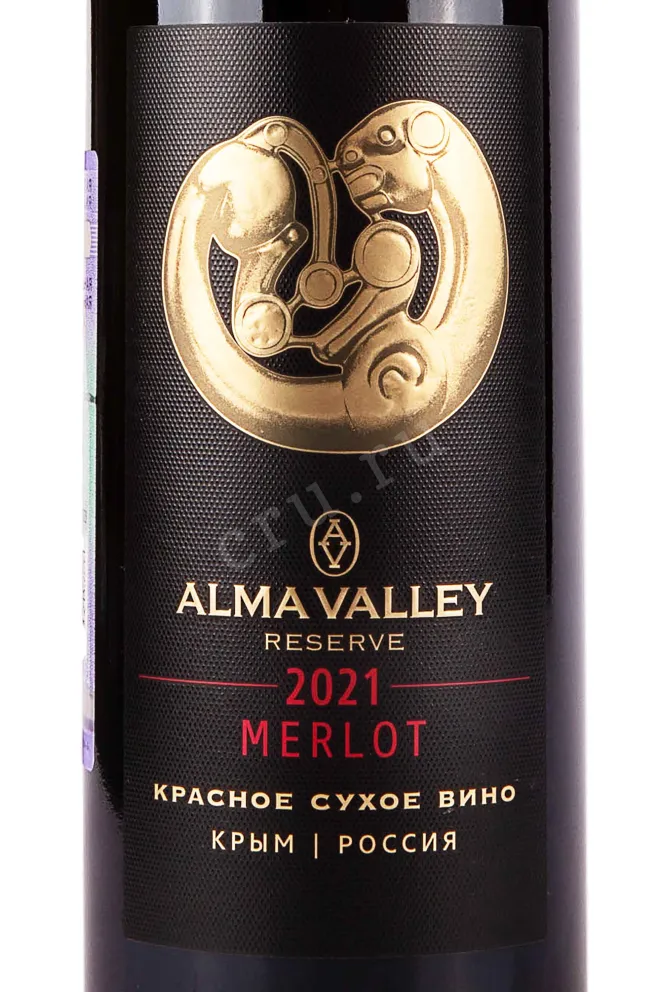 Этикетка Alma Valley Merlot Reserve 2021 0.75 л