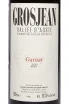 Этикетка Grosjean Gamay Vallee d'Aoste DOC 2021 0.75 л