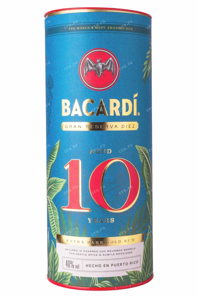 Туба Bacardi Gran Reserva Diez 10 years in tube 0.7 л
