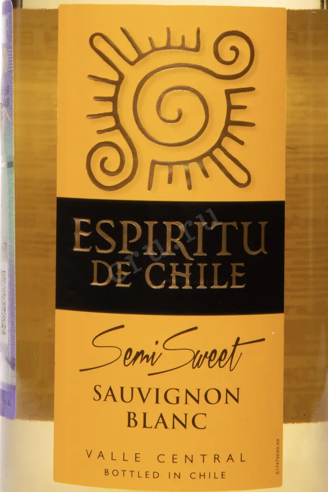 Этикетка Espiritu de Chile Sauvignon Blanc 2024 0.75 л