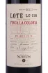 Этикетка Norton Lote Finca La Colonia LC-118 2018 0.75 л