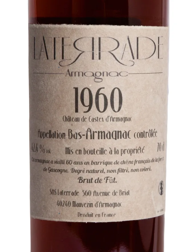 Этикетка Laterrade Chateau de Castex Bas-Armagnac 1960 0.7 л