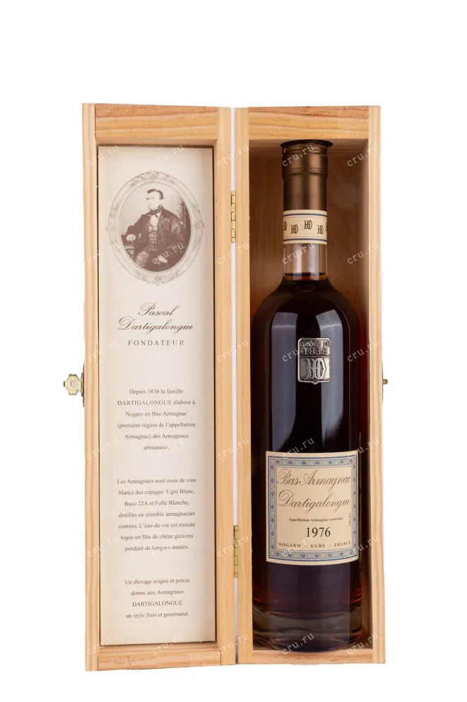 В деревянной коробке Vintage Bas Armagnac Dartigalongue wooden box 1976 0.5 л