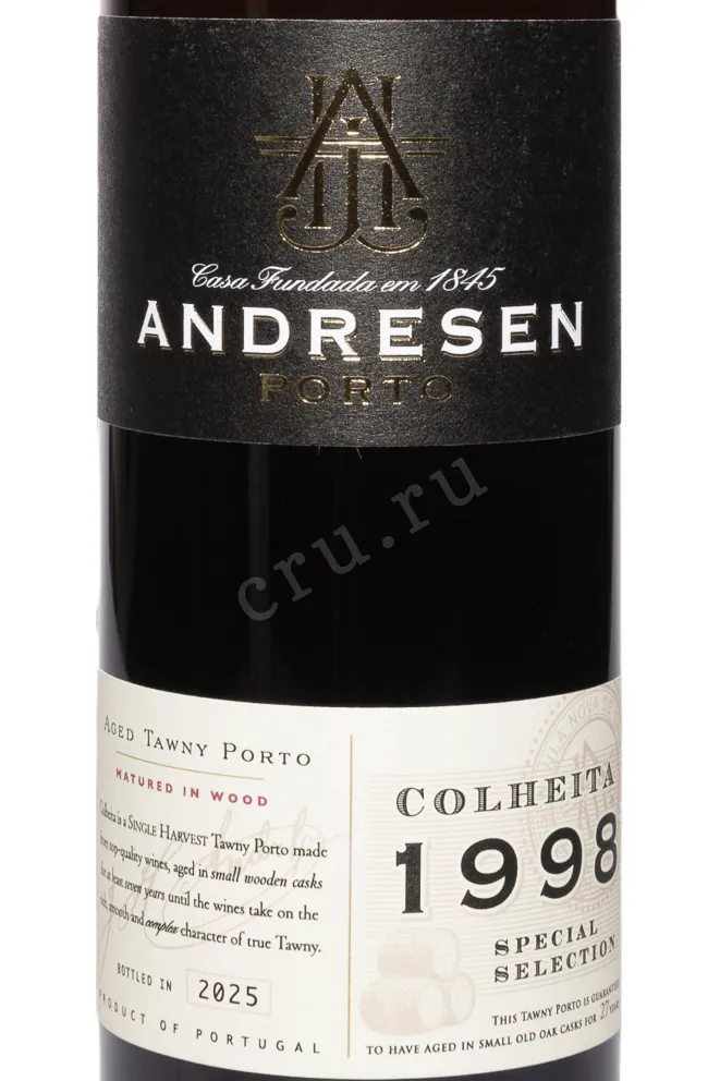 Этикетка Andresen Colheita DOC in tube 1998 0.5 л