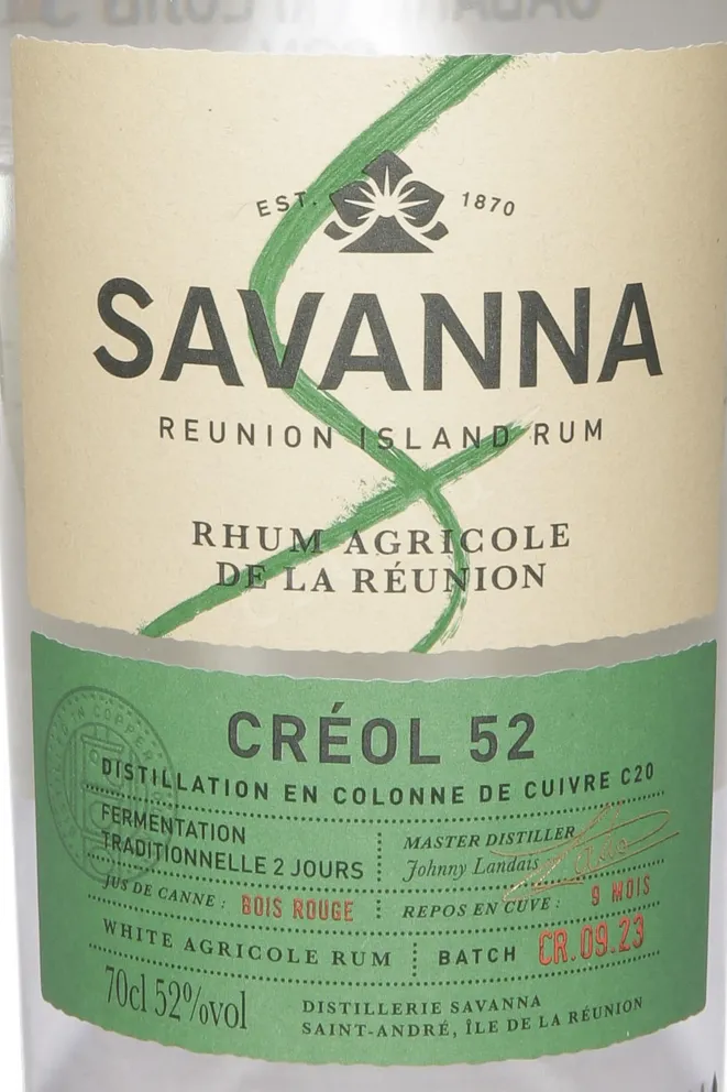 Этикетка Savanna Creol 52 0.7 л