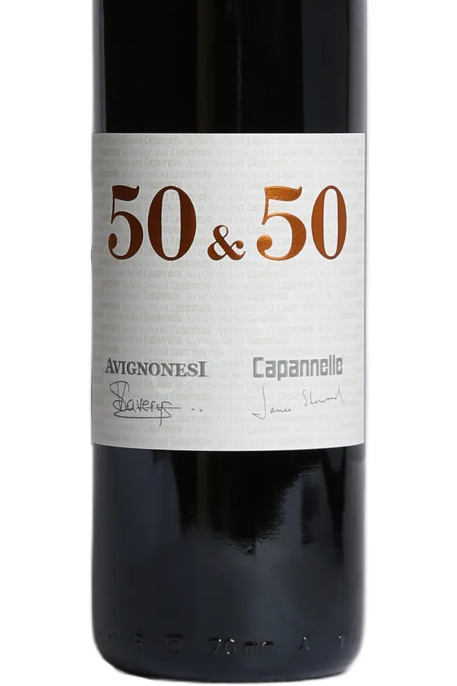 Этикетка 50 & 50 Capannelle Avignonesi in wooden box 2020 0.75 л