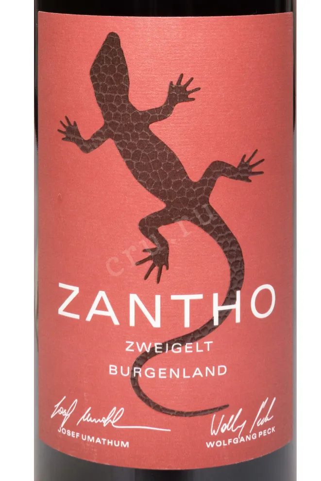 Этикетка Zantho Zwiegelt 2022 0.75 л
