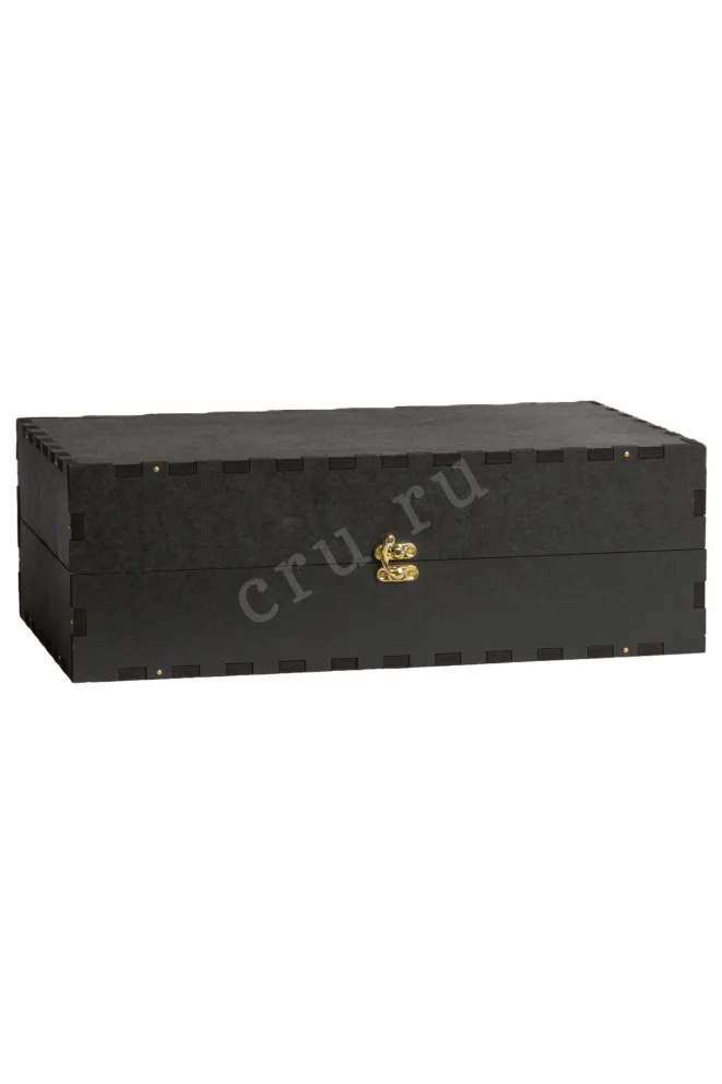 Gift Black Wooden Box For Two Bordeaux Bottles