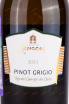 Этикетка Tenute Arnaces Pinot Grigio Vigneto Campo dei Gelsi 2022 0.75 л
