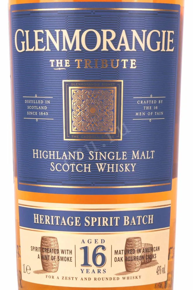 Этикетка Glenmorangie The Tribute 16 years old in gift box 1 л