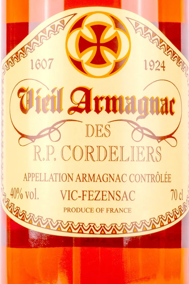 Арманьяк Gelas Vieil Armagnac des R.P. Cordeliers  0.7 л