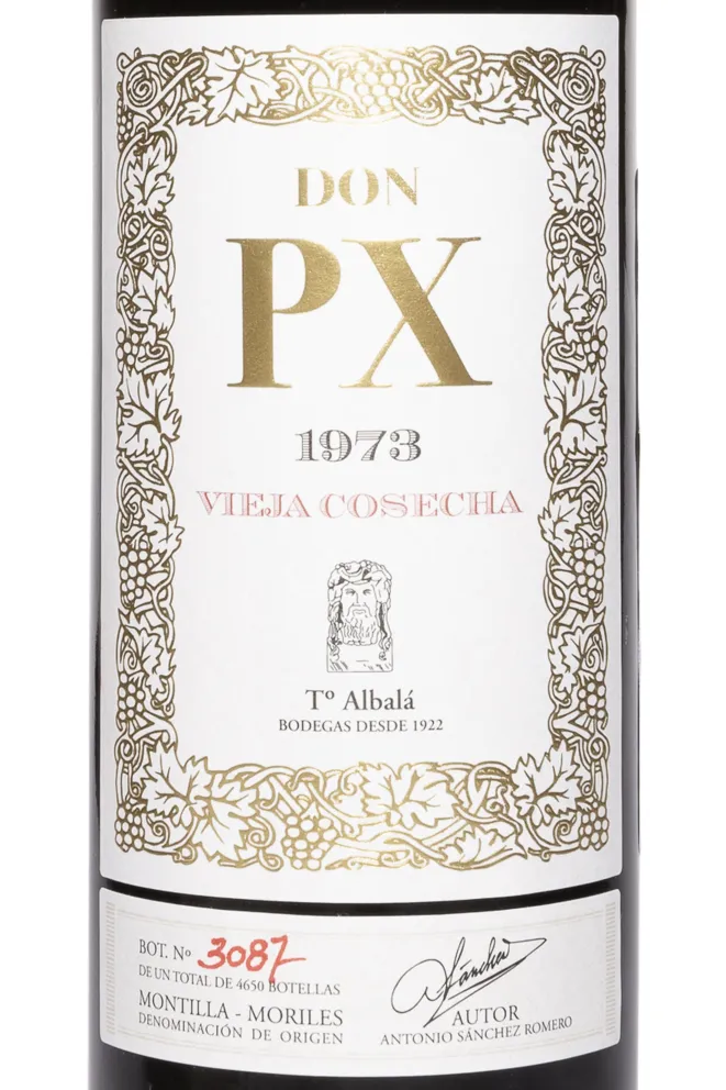 Этикетка Toro Albala Don PX Vieja Cosecha 1973 0.75 л