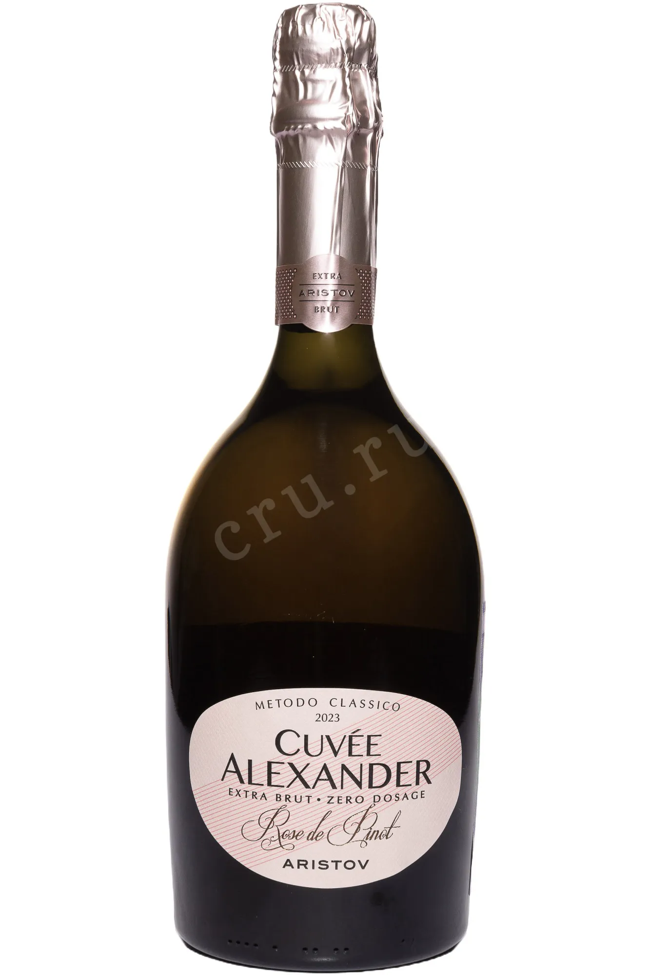 Фото — Игристое вино Аристов Кюве Александр Розе де Пино 2023 0.75 л
