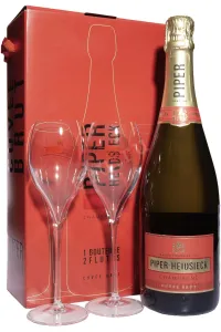Шампанское Piper Heidsieck Cuvee Brut in gift box with 2 glasses 2021 0.75 л