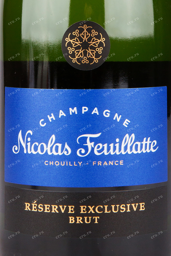 Этикетка игристого вина Nicolas Feuillatte Reserve Exclusive in tube 0.75 л