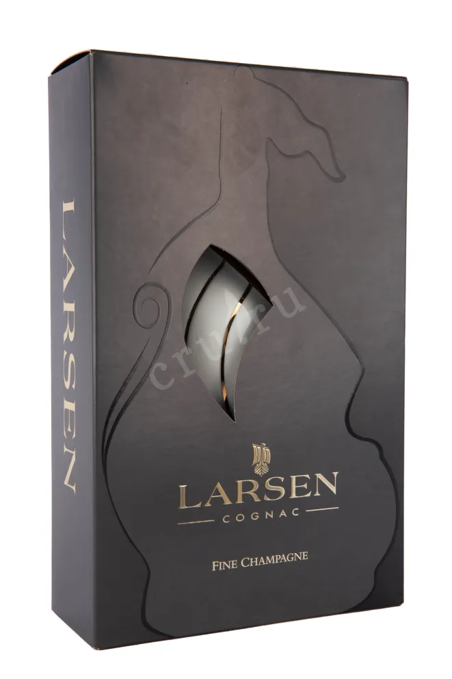 Подарочная коробка коньяка Ларсен Фин Шампань Корабль Викингов Белый 0.7