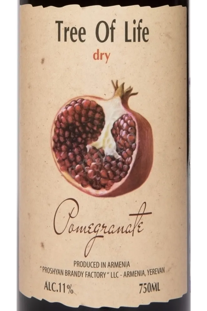 Этикетка Tree of Life Pomegranate Dry 0.75 л