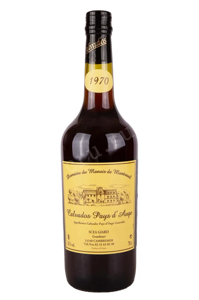 Бутылка Domaine du Manoir du Montreuil Calvados Pays dAuge 1970 0.7 л