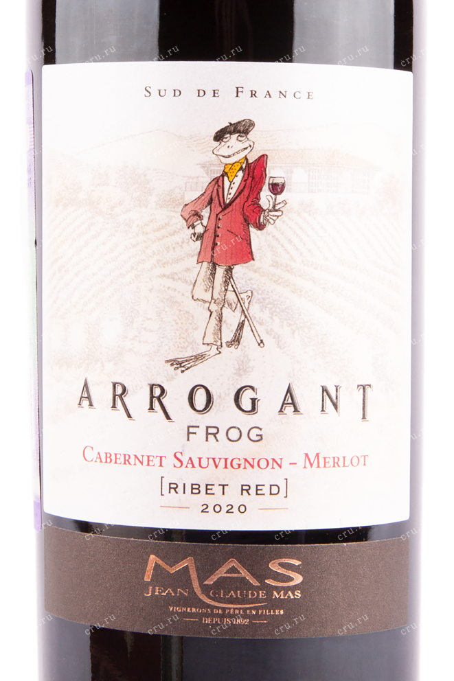 Этикетка вина Arrogant Frog Cabernet Sauvignon-Merlot Pays d’Oс 0.75 л