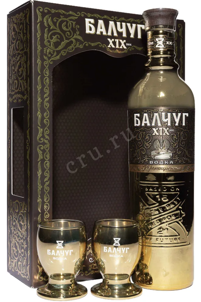 Водка Балчуг 19 век в подарочной упаковке с двумя рюмками  0.5 л