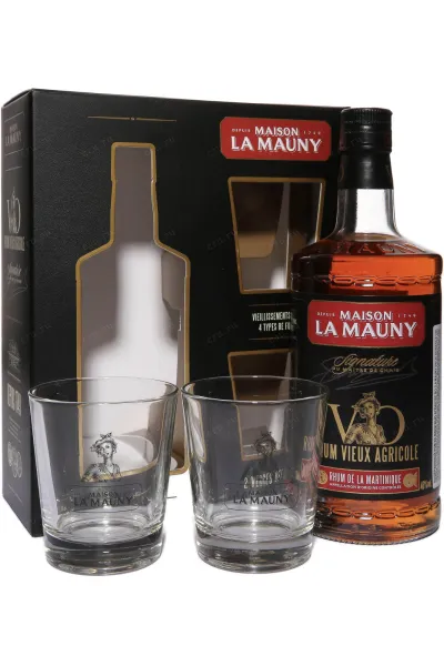 Ром La Mauny Vieux Agricole VO in gift box with glasses  0.7 л